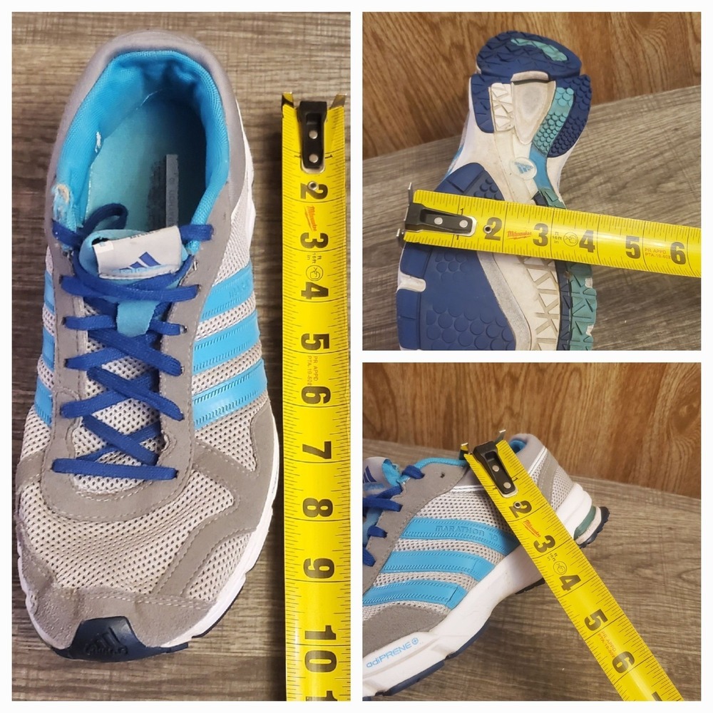 Adidas‎ Marathon 10 Sneaker Shoes Women's Size 8 Gray Blue - Picture 12 of 12